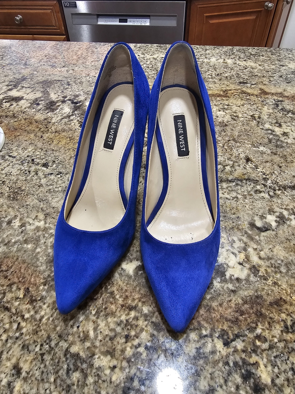 Nine West Women's Royal Blue Pointed-Toe Suade Pumps 7M